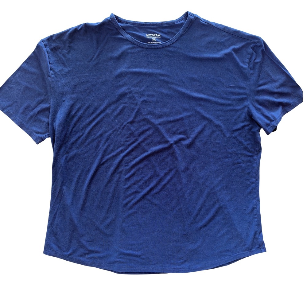Netdraw Bamboo T Shirt 3XL Blue Short Sleeve Soft Lightweight Mens Tee